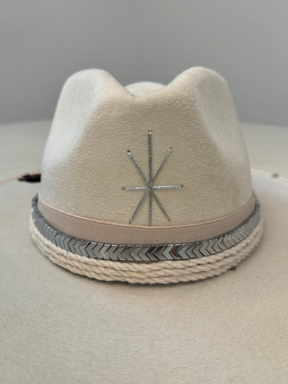 Boho White Suede Hat