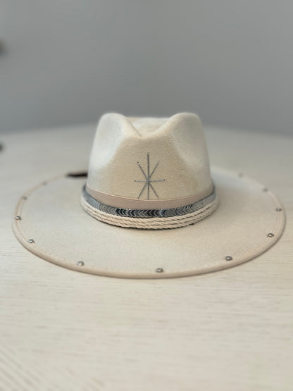 Boho White Suede Hat