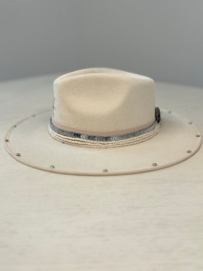 Boho White Suede Hat