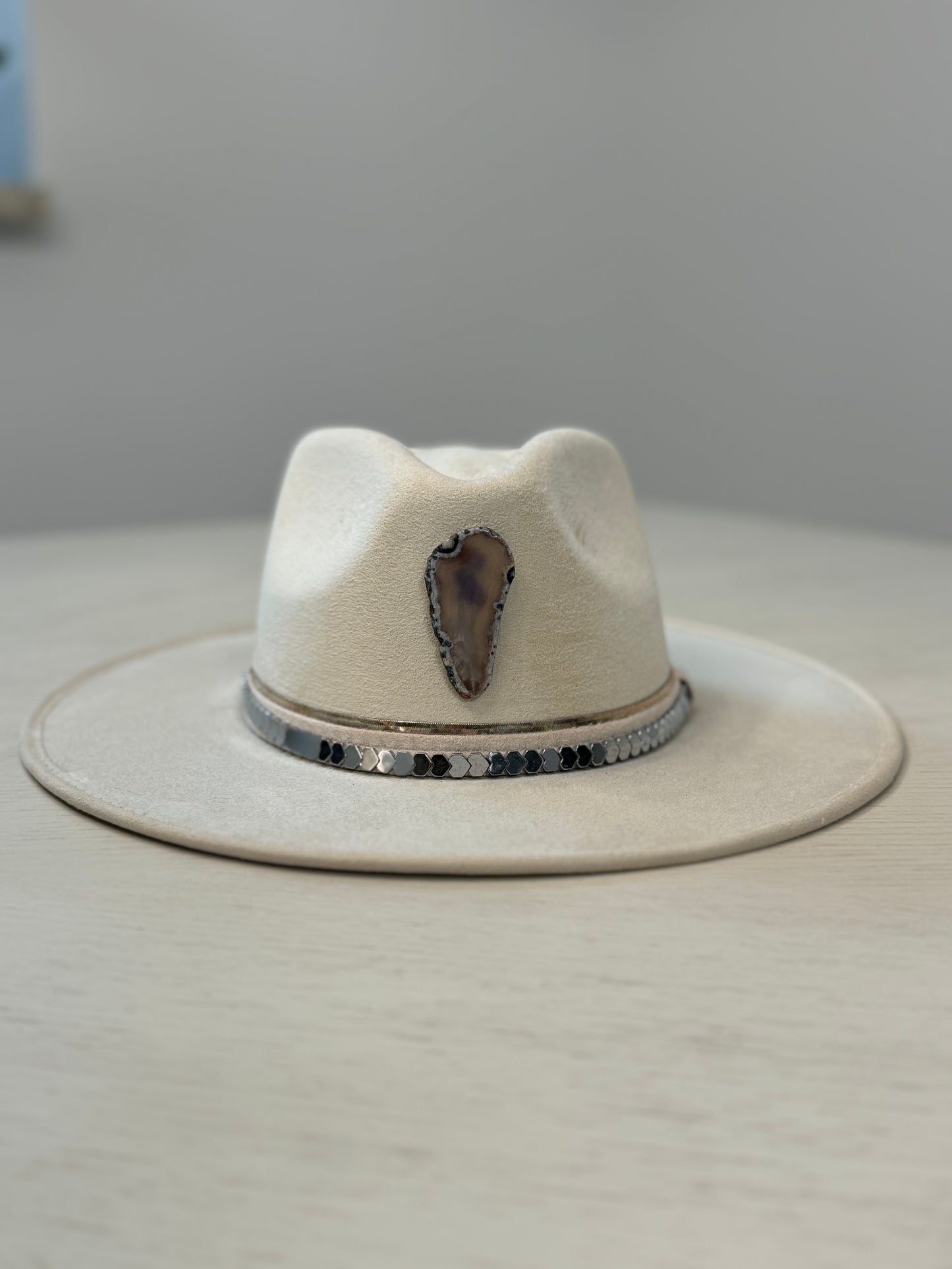 Mystical White Suede Hat