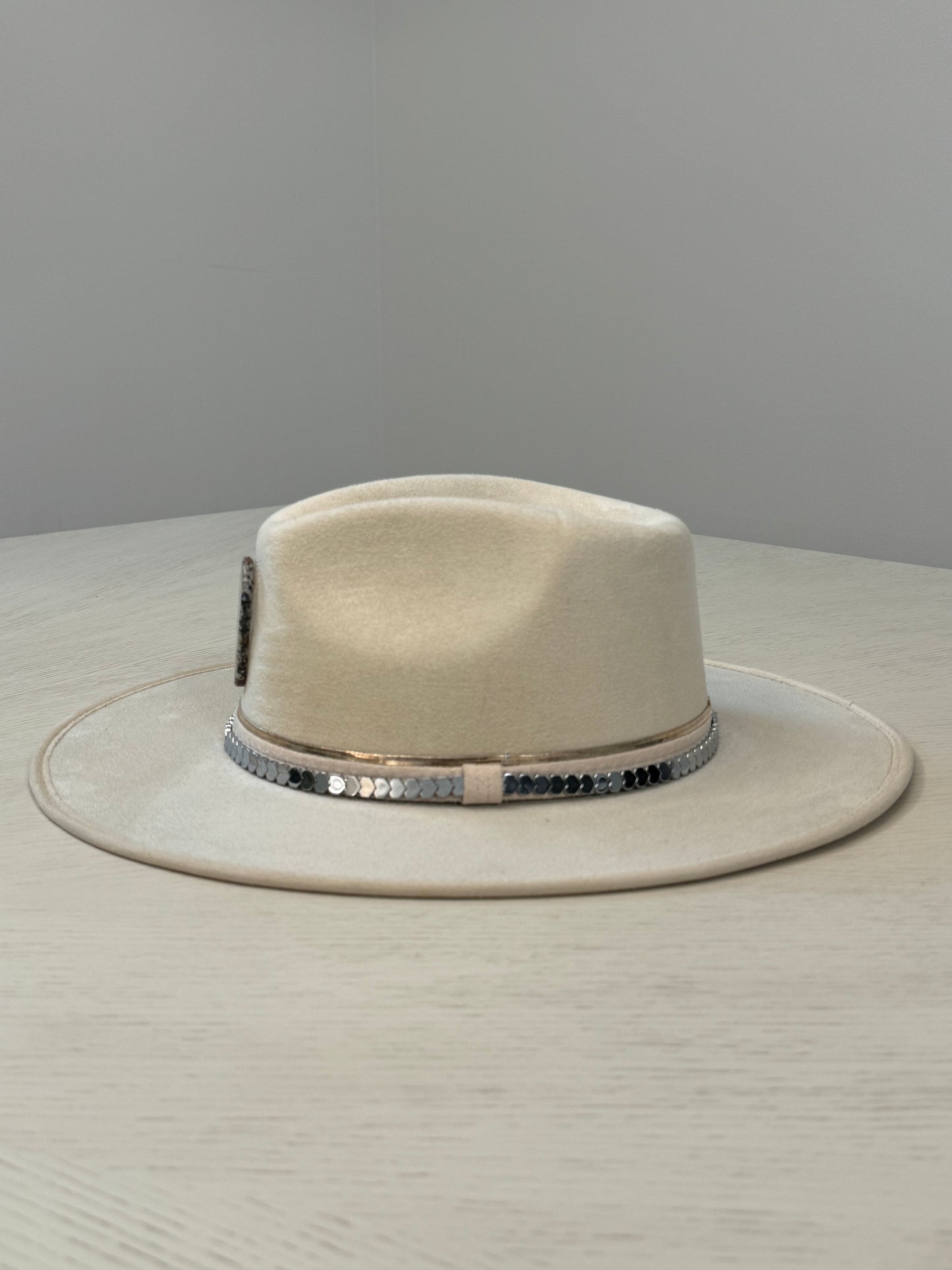 Mystical White Suede Hat